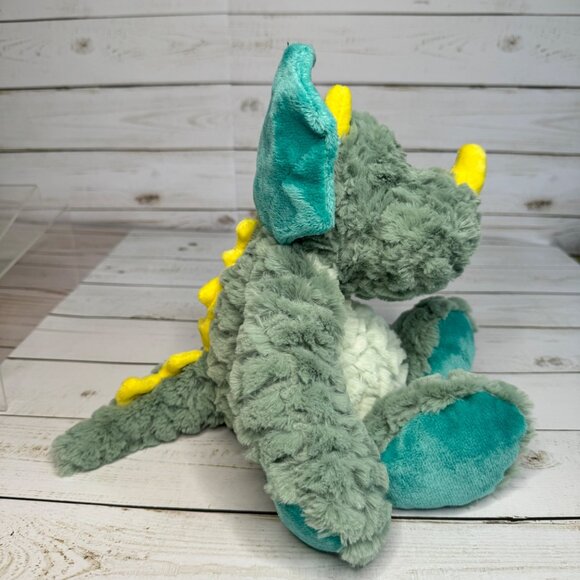 Demdaco Nat & Jules Drake the Mellow Fellows Green & Blue 11" Triceratops Plush - Picture 2 of 10